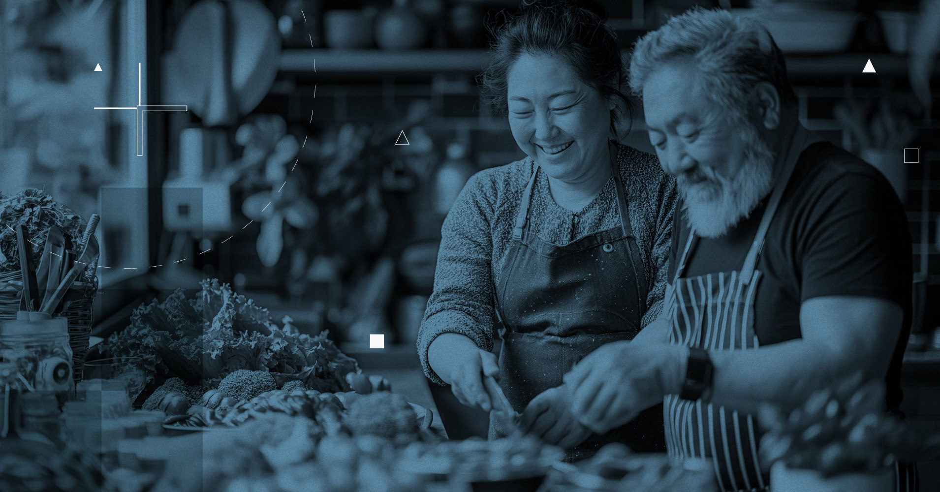 Man and woman preparing foods for heart disease prevention
